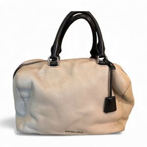 Michael Kors Beige Satchel with Black Handles